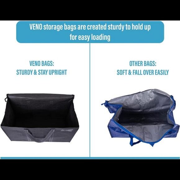 4 Pack Extra Large Moving Storage Bags with Zippers (Dark Gray - Set of 4) - Picture 6 of 6